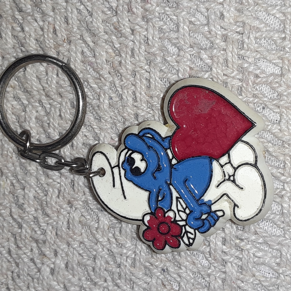 Vintage Vanity Smurf Pencil Sharpener Keychain Charm … Gem
